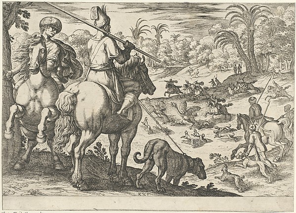 Antonio Tempesta, Ostrich Hunt, from "Hunting Scenes VI"