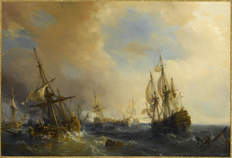 Théodore Gudin, Prise de sept vaisseaux anglais par la frégate française L'Aigle, 2 mai 1811