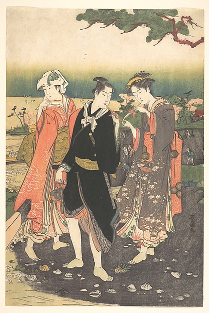 Utagawa Toyokuni I, On Shinagawa Beach at Ebb-Tide