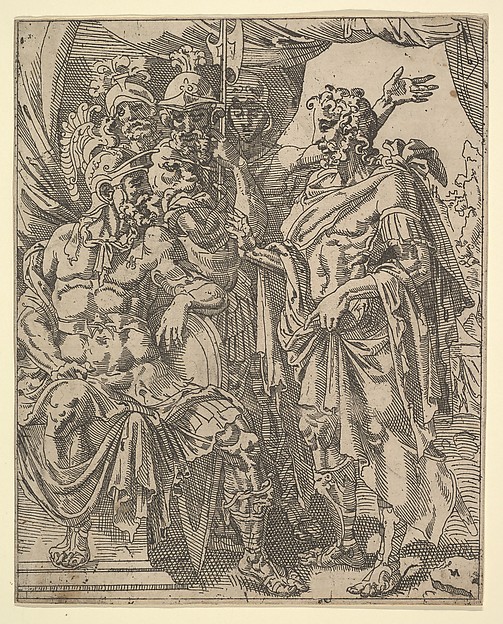 Maarten van Heemskerck, Achior Pleading with Holofernes for the Israelites, from "The Story of Judith and Holofernes"