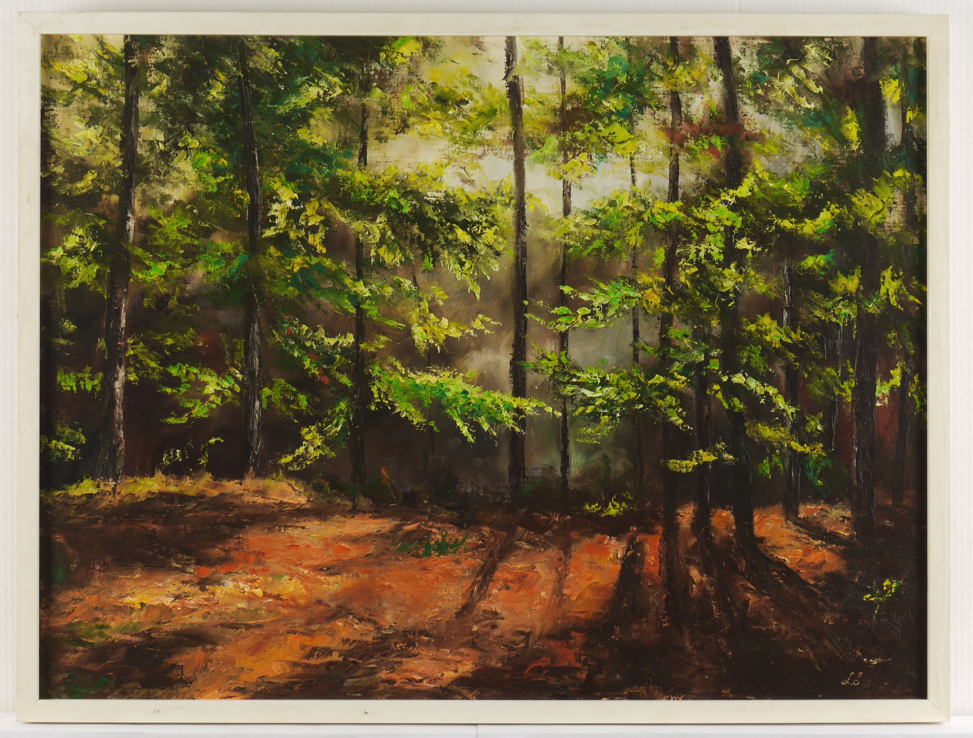 Erich Löscher, Waldlandschaft im Sonnenlicht