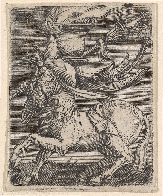 Albrecht Altdorfer, Centaur Carrying a Vase with Fire