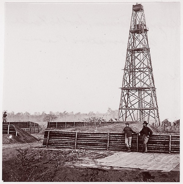 Timothy H. O'Sullivan, [Signal Tower at Point of Rocks, Appomattox River, Virginia]