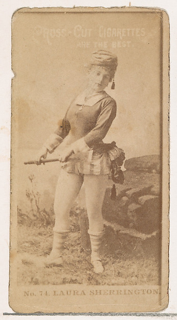 W. Duke, Sons & Co., Card Number 74, Laura Sherrington, from the Actors and Actresses series (N145-2) issued by Duke Sons & Co. to promote Cross Cut Cigarettes