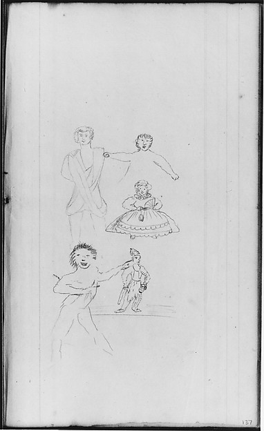 John William Casilear, Five Various Figures (from Sketchbook)