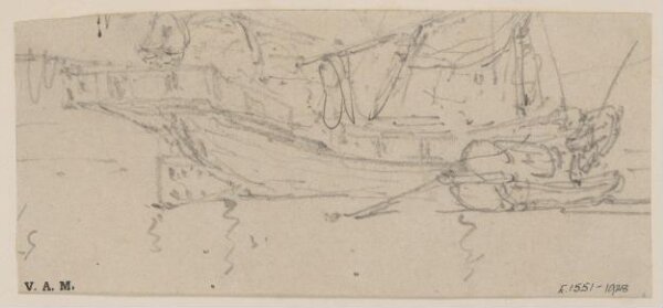 George Chinnery, A sketch by George Chinnery of a Tanka boat alongside a junk