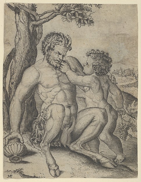 Marcantonio Raimondi, Satyr and Child