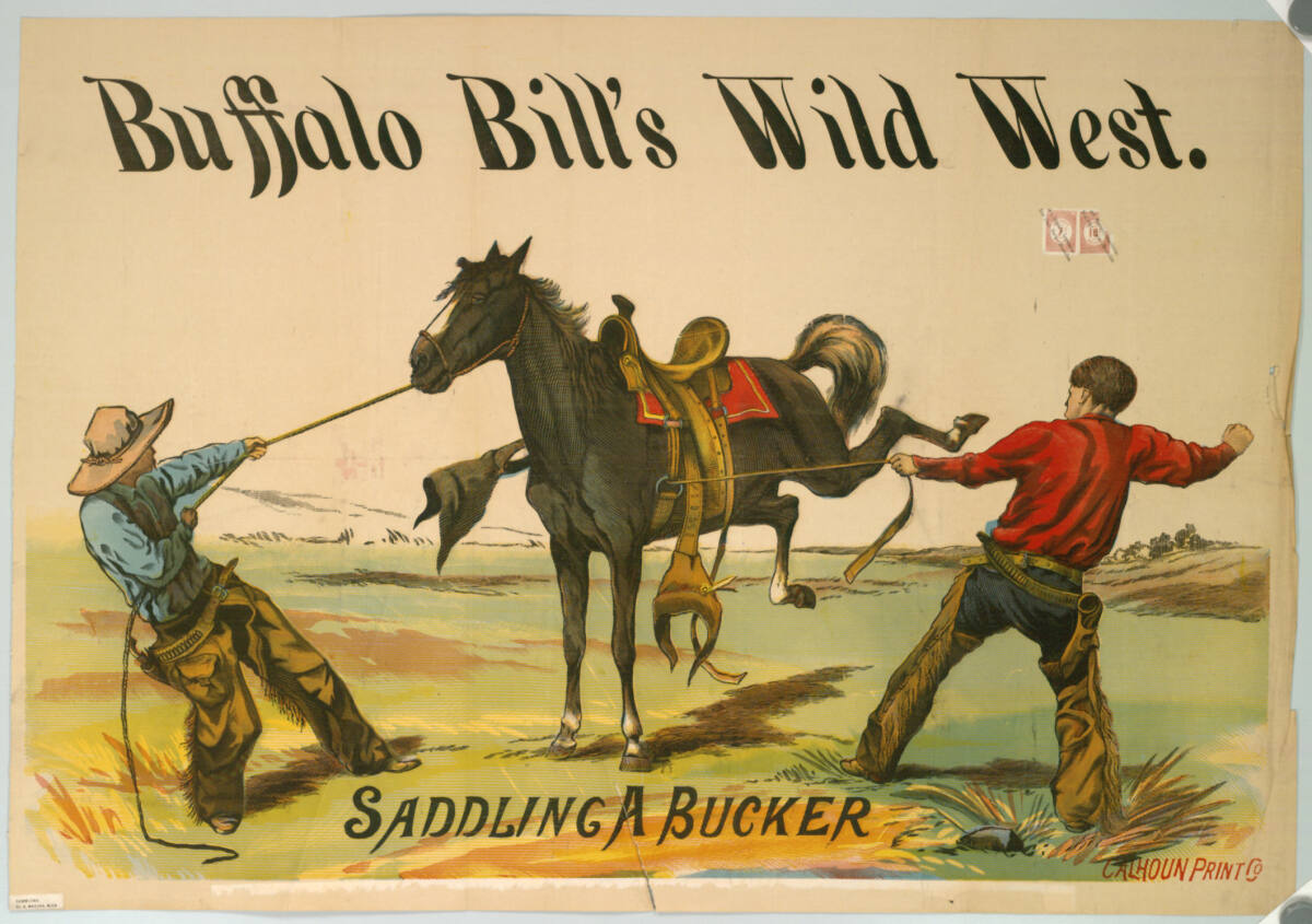 Anonym, Buffalo Bill's Wild West. SADDLING A BUCKER