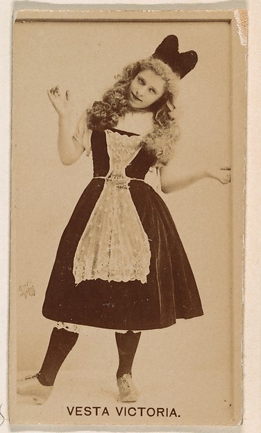 Kinney Brothers Tobacco Company, Vesta Victoria, from the Actresses series (N245) issued by Kinney Brothers to promote Sweet Caporal Cigarettes