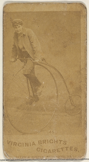 Allen & Ginter, Card 45, from the Girl Cyclists series (N49) for Virginia Brights Cigarettes