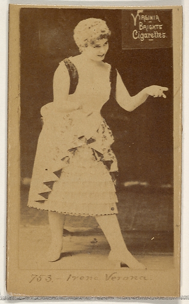 Allen & Ginter, Card 753, Irene Verona, from the Actors and Actresses series (N45, Type 2) for Virginia Brights Cigarettes