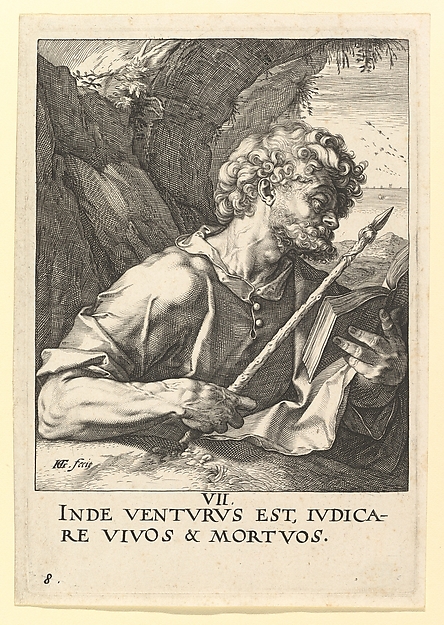 Hendrick Goltzius, St. Thomas, from "Christ, the Apostles and St. Paul with the Creed"