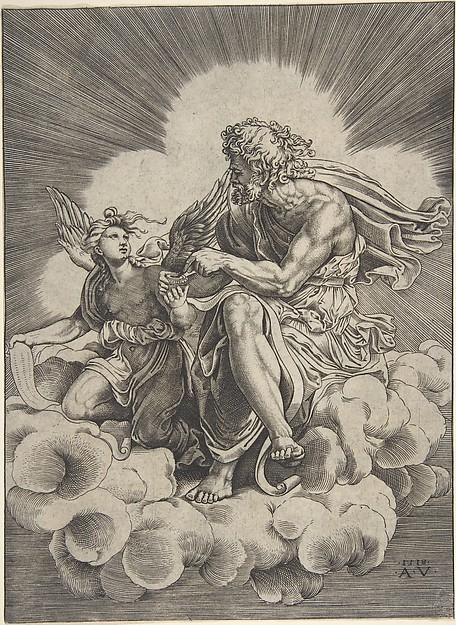 Agostino Veneziano (Agostino dei Musi), Saint Matthew