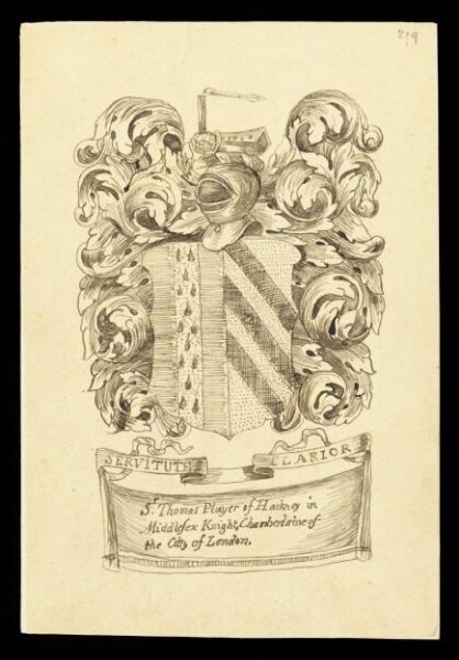 Unknown, Sr Thomas Player of Hackney in Middlesex Knight, Chamberlaine of the Citty of London