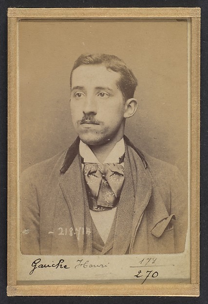 Alphonse Bertillon, Gauche. Henri. 24 ans, né le 7/2/60 à Paris. Rentier. Anarchiste.