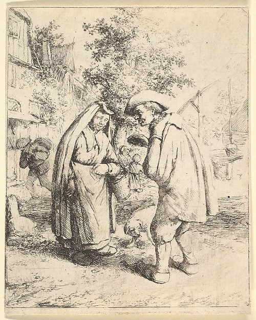 Adriaen van Ostade, Man Talking to a Woman