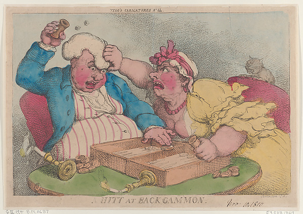 Thomas Rowlandson, A Hitt at Backgammon