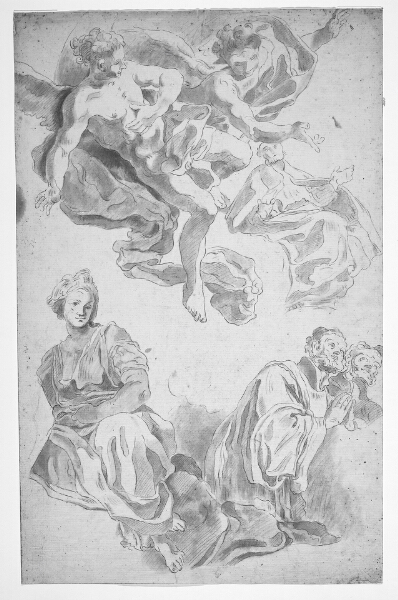 Francesco Solimena, Fire helgener i skyerne og to flyvende engle