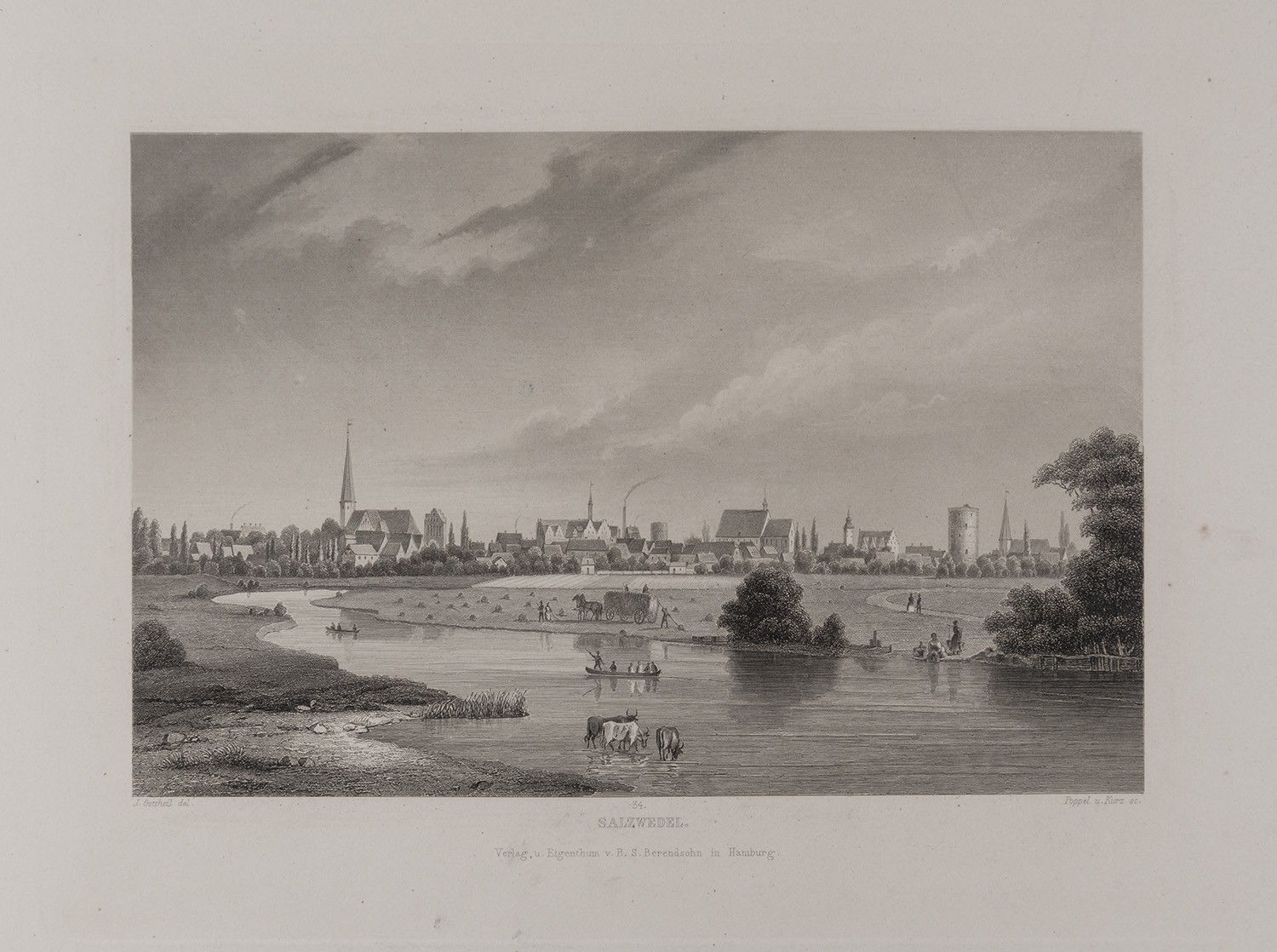 B. S. Berendsohn (Hamburg), Salzwedel: Stadtansicht von Süden (Brandenburgisches Album, Blatt 34)