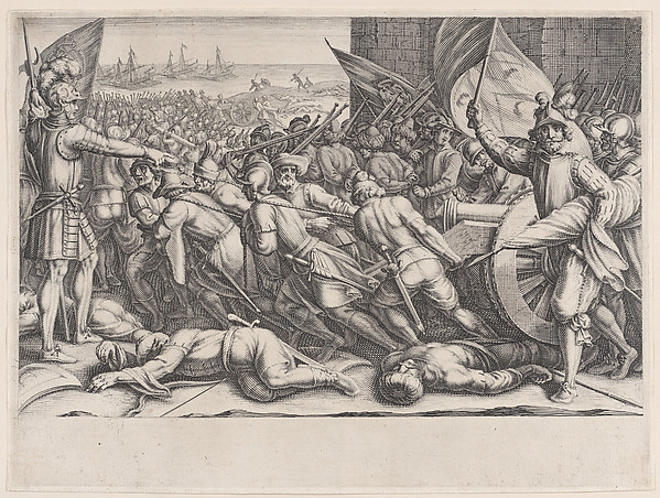 Jacques Callot, Rembarquement des Troupes (Embarkation of Troops), from "La Vie de Ferdinand Ier de Médicis série appelée aussi Les Batailles des Médicis" (The Life of Ferdinand I de'Medici also called The Medici Battles)
