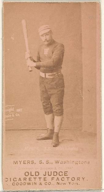 Goodwin & Company, James Albert "Al" Myers, Shortstop, Washington Nationals, from the Old Judge series (N172) for Old Judge Cigarettes