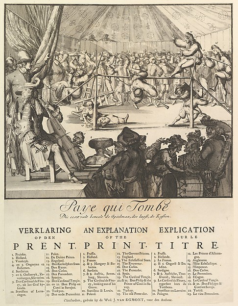 Romeyn de Hooghe, Paye qui Tombe: Die eerst valt betaelt de Speelman, die laest, de Kosten (The Fall of the Country: The First That Falls Pays the Player, the Last the Costs)