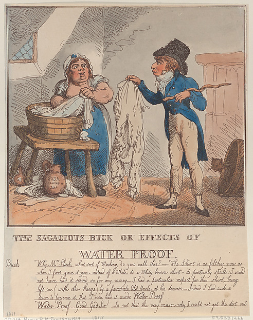 Thomas Rowlandson, The Sagacious Buck or Effects of Water Proof
