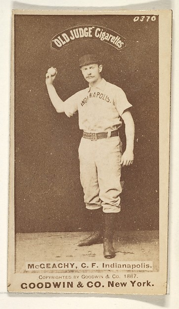 Goodwin & Company, Jack McGeachey, Center Field, Indianapolis, from the Old Judge series (N172) for Old Judge Cigarettes