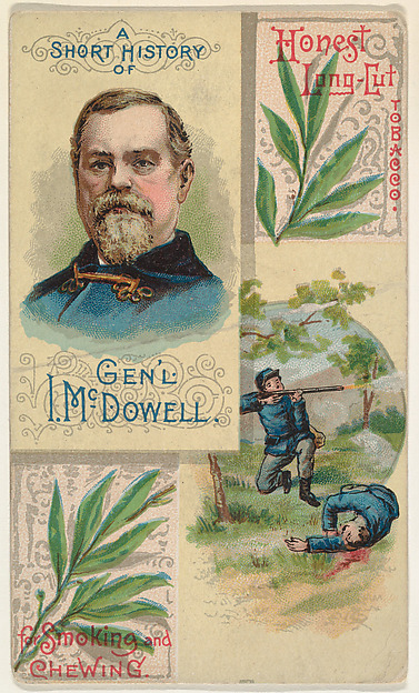 W. Duke, Sons & Co., A Short History of General I. McDowell, from the Histories of Generals series (N114) issued by W. Duke, Sons & Co. to promote Honest Long Cut Smoking and Chewing Tobacco