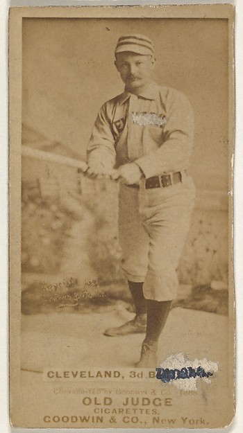 Goodwin & Company, Elmer Ellsworth Cleveland, 3rd Base, Omaha Omahogs/ Lambs, from the Old Judge series (N172) for Old Judge Cigarettes
