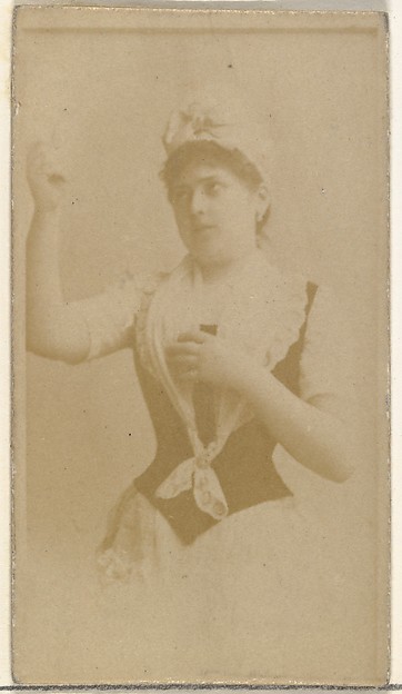 W. Duke, Sons & Co., [Actress holding hand to heart], from the Actors and Actresses series (N145-8) issued by Duke Sons & Co. to promote Duke Cigarettes