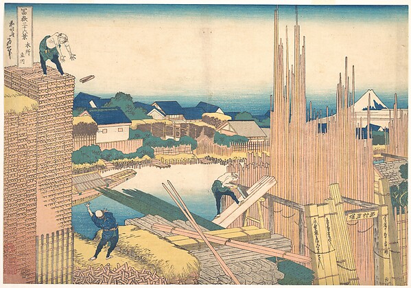 Katsushika Hokusai, Tatekawa in Honjō (Honjō Tatekawa), from the series Thirty-six Views of Mount Fuji (Fugaku sanjūrokkei)