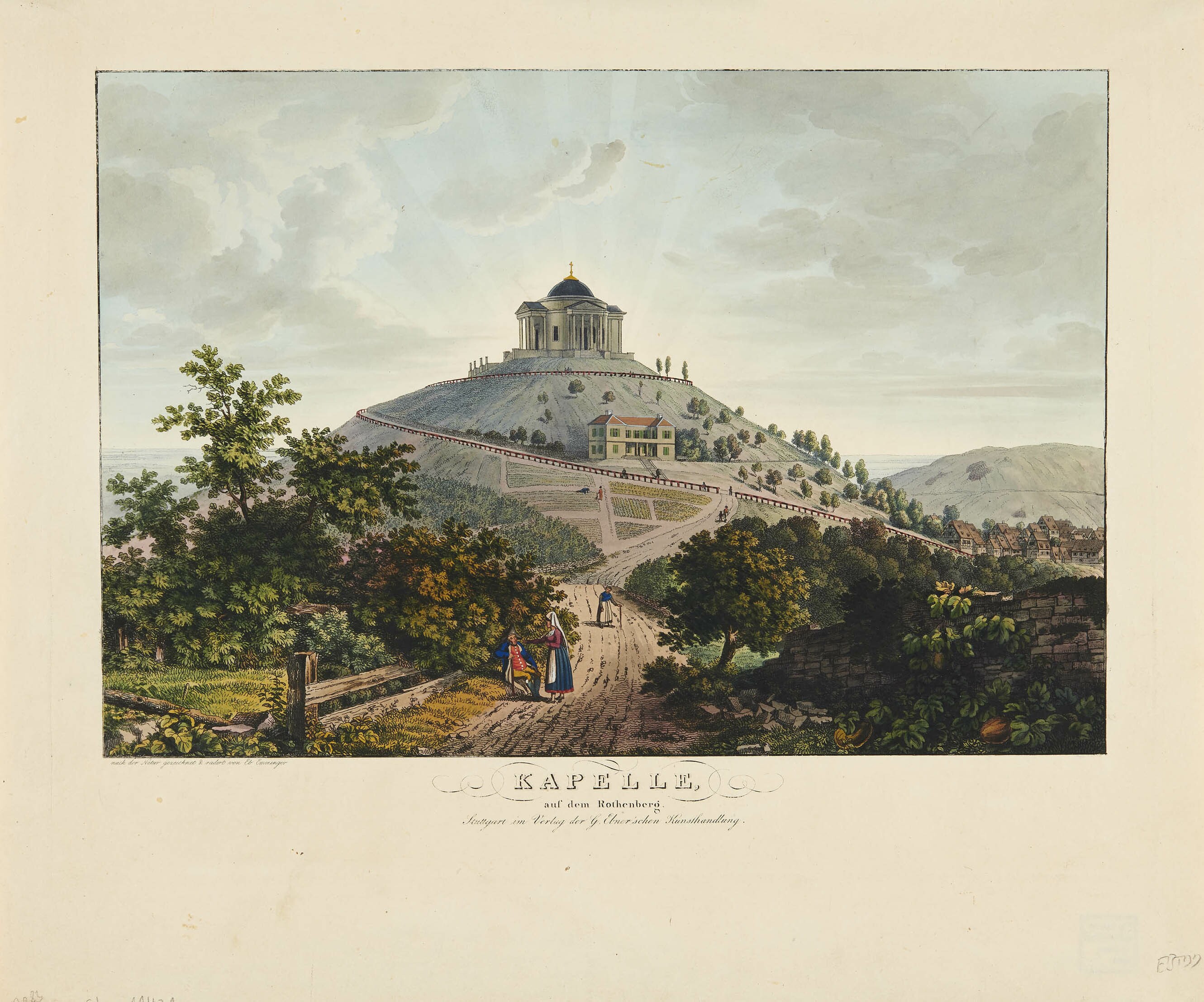 Eberhard Emminger, Kapelle auf dem Rotenberg - Ansicht der Grabkapelle auf dem Württemberg