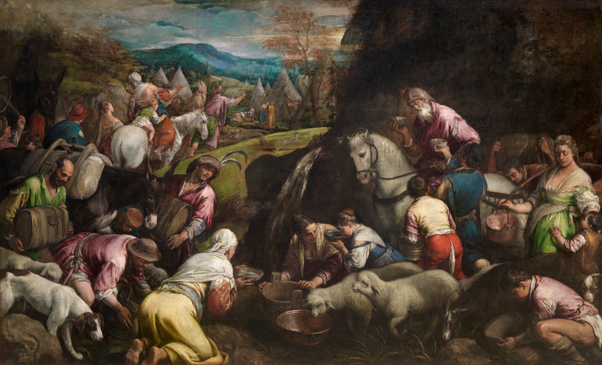 Jacopo Bassano, The Israelites drinking the miraculous Water