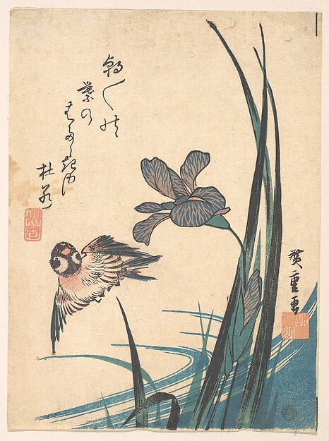 Utagawa Hiroshige, Iris and Sparrow