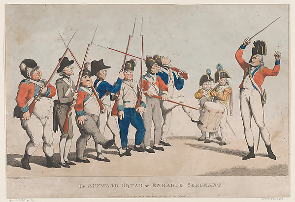 Thomas Rowlandson, The Awkward Squad or Enraged Sergeant