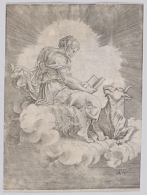 Agostino Veneziano (Agostino dei Musi), Saint Luke