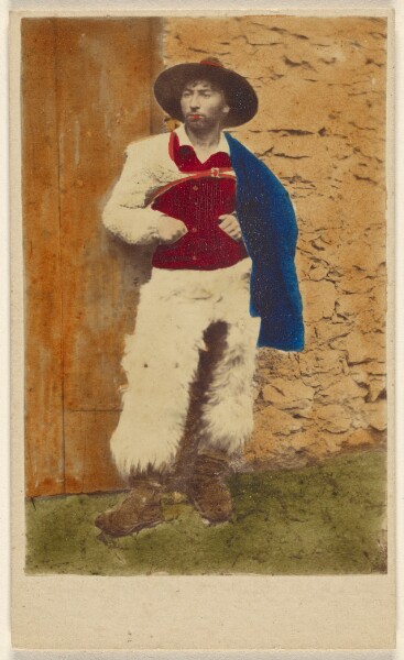Unknown, Pegoraro(?) [vaquero wearing wooly chaps]