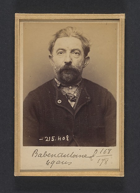 Alphonse Bertillon, Baben. Hyppolyte, Antoine. 49 ans, né à St Sermain (Aveyron). Serrurier. Anarchiste. 9/3/94.