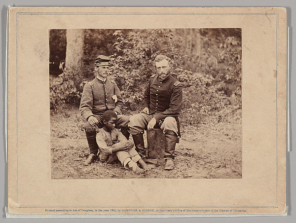 Alexander Gardner, Lieutenant Washington, a Confederate Prisoner, and Capt. Custis [sic] (for Custer) U.S.A.