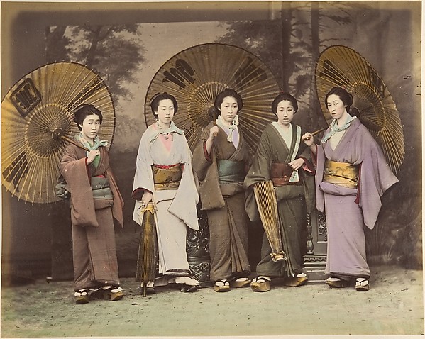 Unknown, [Five Japanese Women in Traditional Dress with Parasols]