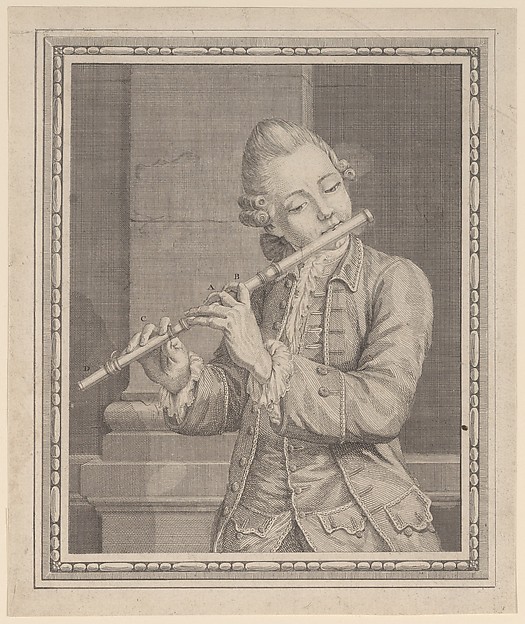 Anonymous, French, 18th century, Player of a transverse flute