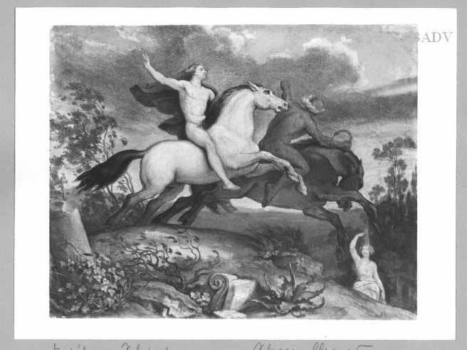 Moritz von Schwind, 2 nude riders gallopping to night