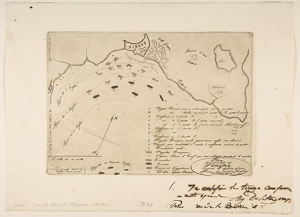 Charles Meryon, Plan du Combat de Sinope (Plan of the Battle of Sinope)