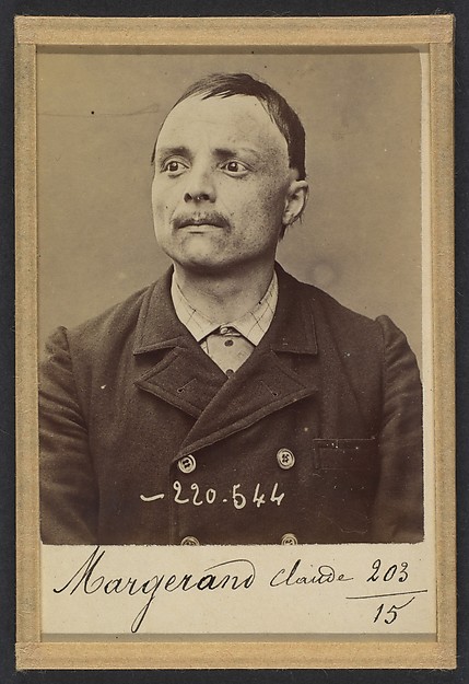 Alphonse Bertillon, Margerand. Claude. 32 ans, né le 24/3/61 à Beaujeu (Rhône). Cordonnier. Anarchiste. 3/7/94.