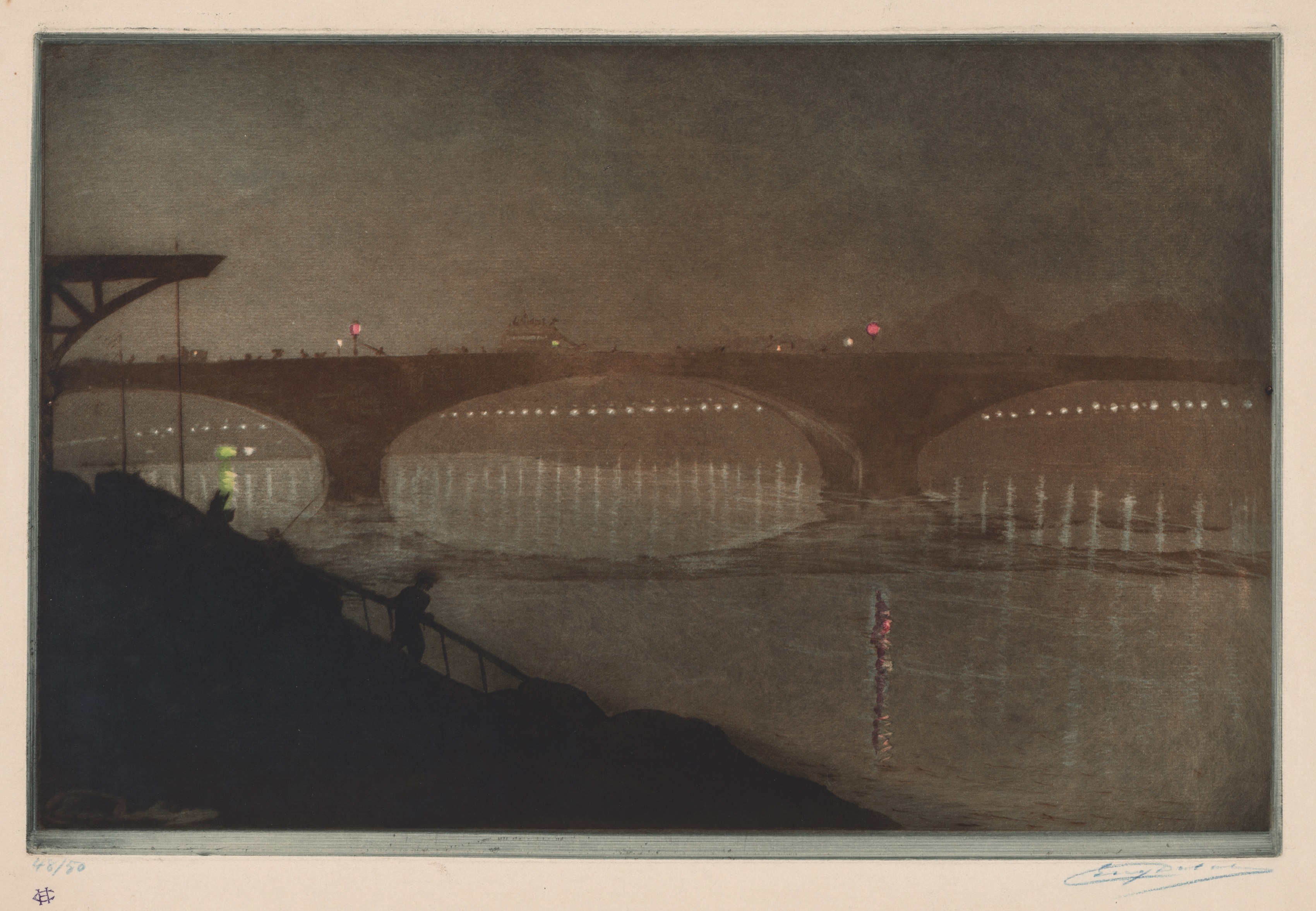 Eugène Delâtre, The Solferino Bridge: Nocturnal Effect