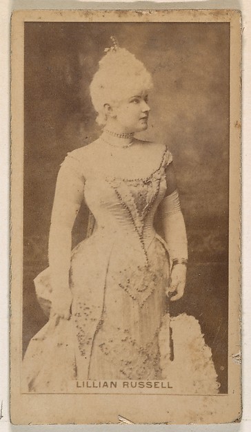 Kinney Brothers Tobacco Company, Lillian Russell, from the Actresses series (N245) issued by Kinney Brothers to promote Sweet Caporal Cigarettes