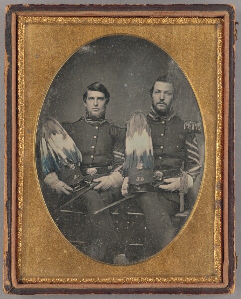 Unknown, [Portrait of Two Seated Men in Military Uniforms]