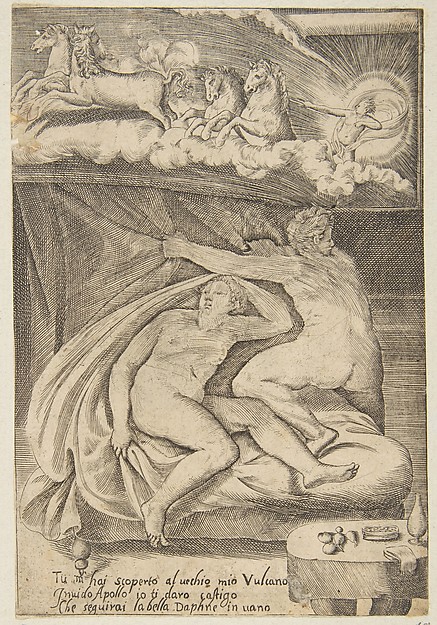 Giulio Bonasone, Venus and Mars discovered by Apollo, from "The Loves of the Gods"