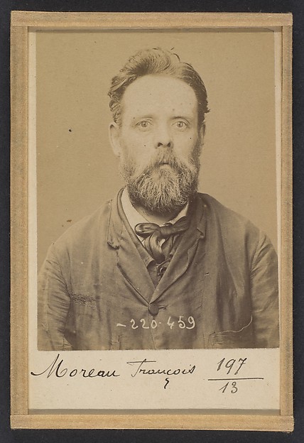 Alphonse Bertillon, Moreau. François. 47 ans, né le 19/11/46 à Nevers (Nièvre). Menuisier: Anarchiste. 2/7/94.